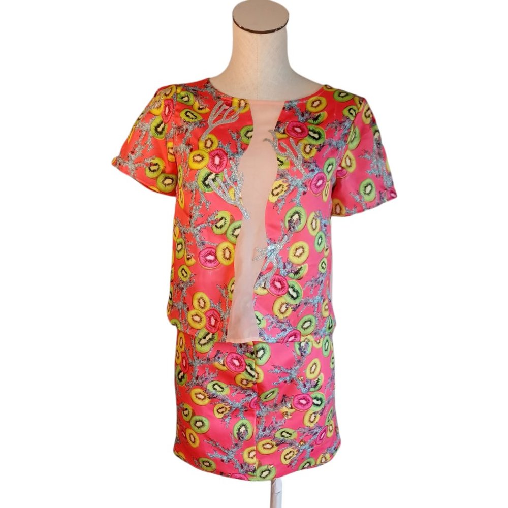 Neon Kiwi Skirt & Top set • Small Jr's • by Lyn Around Summer Y2k fun summer